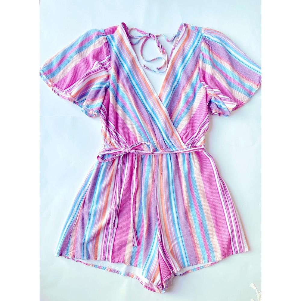 Blue Rain Pastel Colored Romper